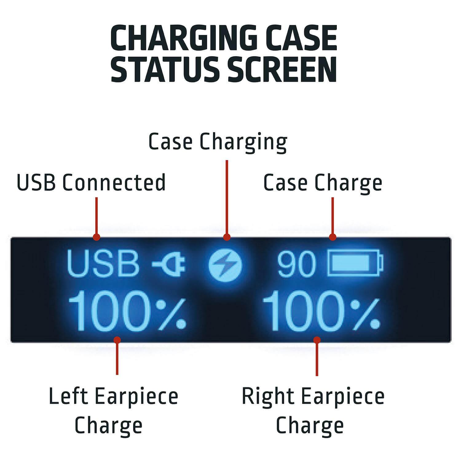 CHARGING CASE STATUS SCREEN